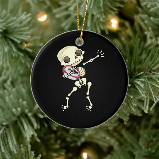 Rugby Funny Skeleton Keramisch Ornament (Boom)