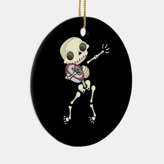 Rugby Funny Skeleton Keramisch Ornament (Rechts)
