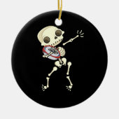 Rugby Funny Skeleton Keramisch Ornament (Voorkant)
