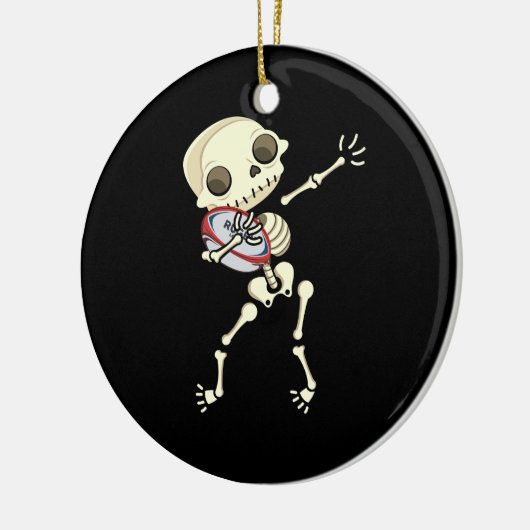 Rugby Funny Skeleton Keramisch Ornament (Links)