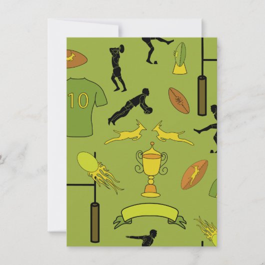 Rugby game are on Invitation Kaart (Voorkant)