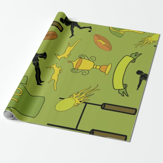 Rugby game are on Wrapping Paper Cadeaupapier (Uitgerold)