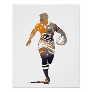 Rugby Game Sport Challenge Illustratie Silhouet Perfect Poster