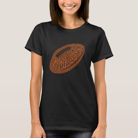 Rugby Game Typography Rugby Player Coach Mom Dad T-shirt (Voorkant)