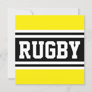 RUGBY Geel Zwart Wit Atletische Racing Stripes Aankondiging