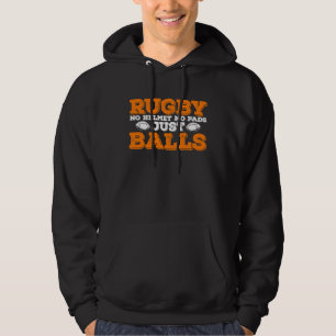 Rugby: geen helm, alleen maar ballen hoodie