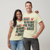 Rugby: geen helm, alleen maar ballen t-shirt (Unisex)