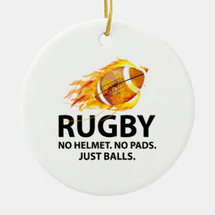 Rugby. Geen Helmet. Geen pads. Gewoon Balls. Keramisch Ornament