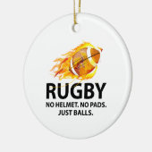 Rugby. Geen Helmet. Geen pads. Gewoon Balls. Keramisch Ornament (Links)
