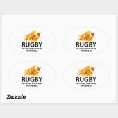 Rugby. Geen Helmet. Geen pads. Gewoon Balls. Ovale Sticker (Vel)