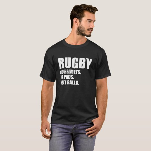 Rugby: geen helmets, geen pads t-shirt (Voorkant volledig)