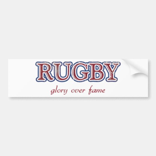 Rugby Glory over Fame Distress | Amerikaanse aange Bumpersticker (Voorkant)