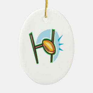 Rugby Goal Keramisch Ornament