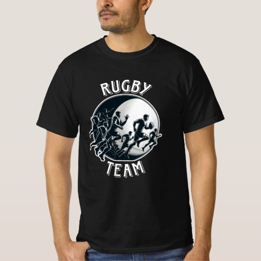 Rugby graphics voor fans en spelers t-shirt (Voorkant)
