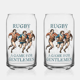 Rugby heren gedrukt 16oz blikbril blikvorm glas