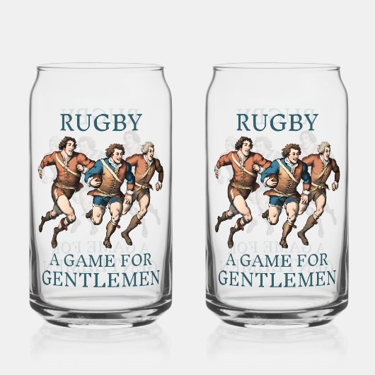 Rugby heren gedrukt 16oz blikbril blikvorm glas (Voorkant)