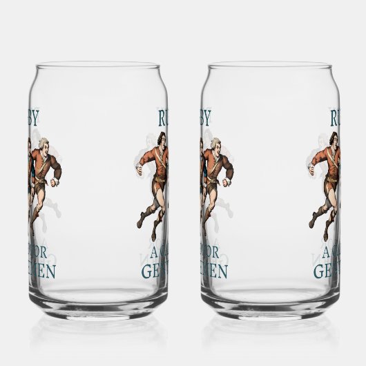 Rugby heren gedrukt 16oz blikbril blikvorm glas (Rechts)