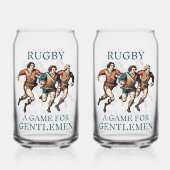 Rugby heren gedrukt 16oz blikbril blikvorm glas (Achterkant)