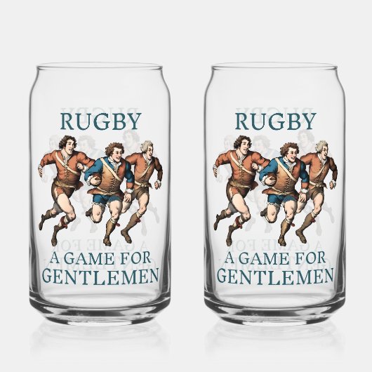 Rugby heren gedrukt 16oz blikbril blikvorm glas (Achterkant)