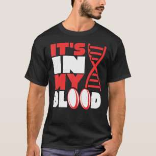 Rugby Het zit in mijn bloed DNA Rugby Ball Fan Sup T-shirt