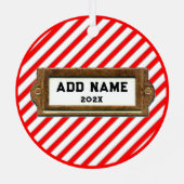 Rugby Holiday Gift Metalen Ornament (Achterkant)