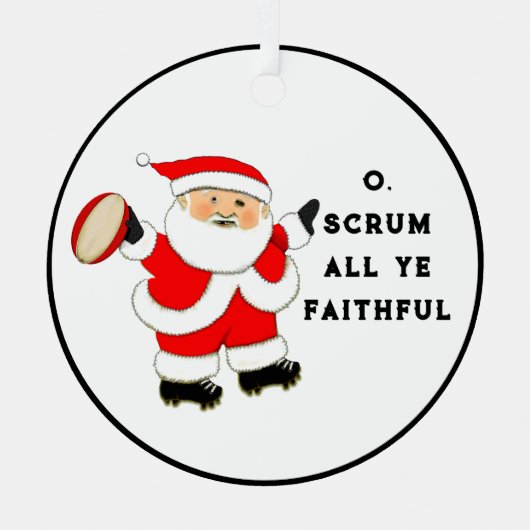 Rugby Holiday Gift Metalen Ornament (Voorkant)