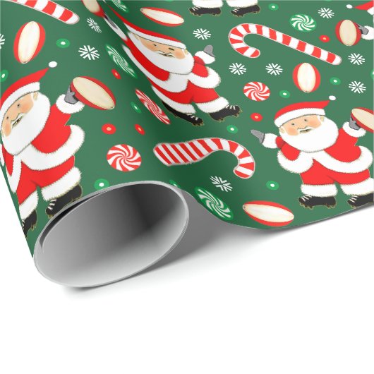 Rugby Holiday Gift Wrapping Paper Cadeaupapier (Rol Hoek)