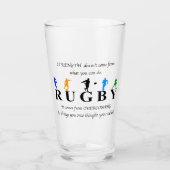 Rugby Inspirerend Quote Glas (Voorkant)