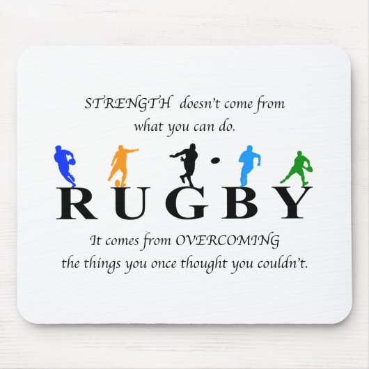 Rugby Inspirerend Quote Muismat (Voorkant)