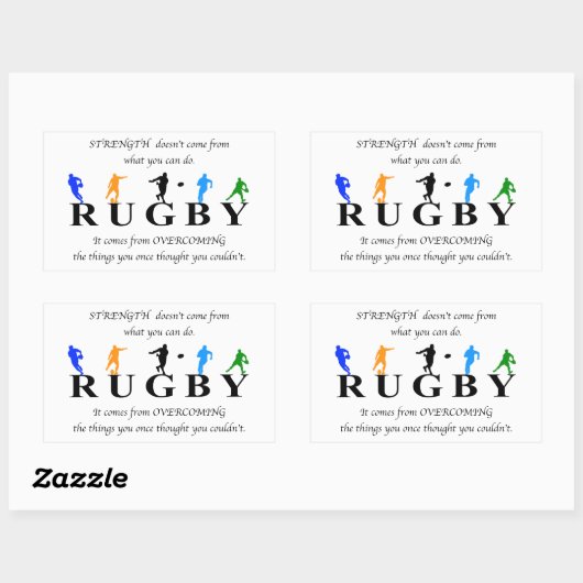 Rugby Inspirerend Quote Rechthoekige Sticker (Vel)