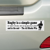 Rugby is een simpel spel, grappige rugbyunie bumpersticker (Op auto)