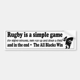 Rugby is een simpel spel, grappige rugbyunie bumpersticker