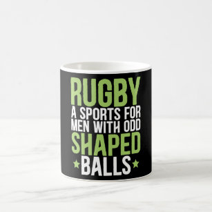 Rugby is een sport voor mannen met oneven geprofil koffiemok