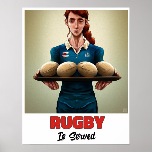 Rugby is geserveerd - Rugby-schilderkunstprint Poster (Voorkant)