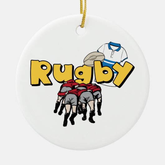 Rugby Keramisch Ornament (Voorkant)