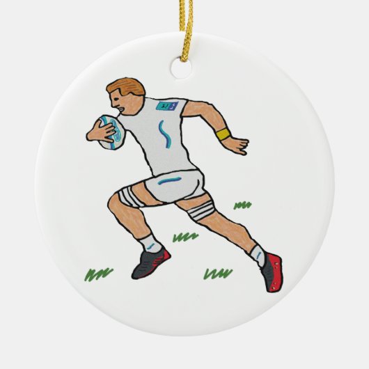 Rugby Keramisch Ornament (Voorkant)