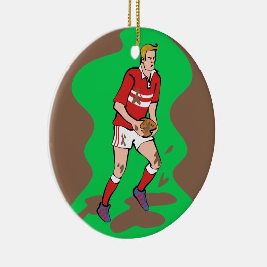 Rugby Keramisch Ornament (Rechts)