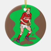 Rugby Keramisch Ornament (Voorkant)