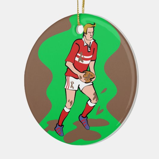 Rugby Keramisch Ornament (Links)