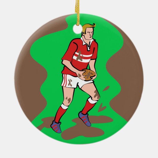 Rugby Keramisch Ornament (Achterkant)