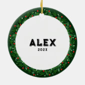 Rugby Kerst Collectie Keramisch Ornament (Achterkant)