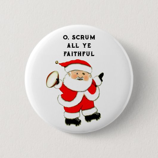 Rugby Kerst Collectie Ronde Button 5,7 Cm (Voorkant)