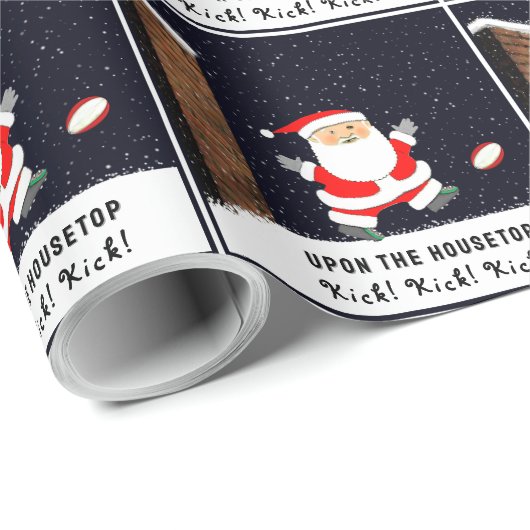 Rugby Kerst Inpakpapier (Rol Hoek)