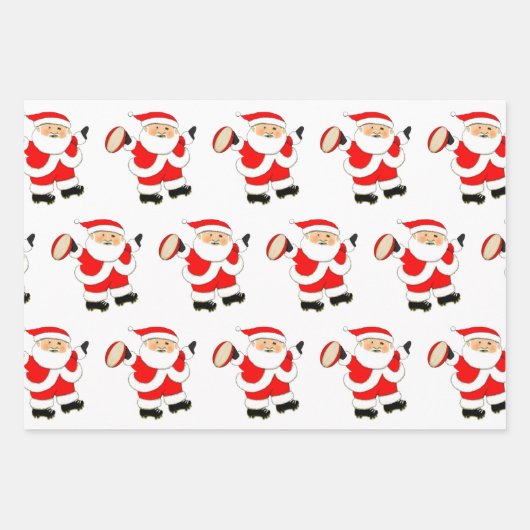 Rugby kerstcadeau inpakpapier vel (Voorkant 3)