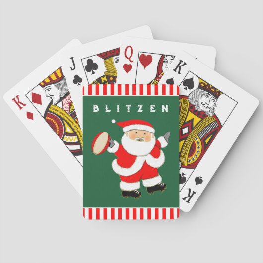 Rugby kerstcadeaus pokerkaarten (Achterkant)