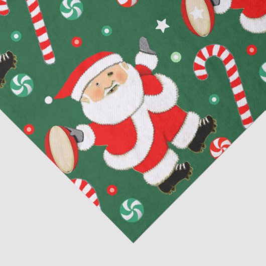 Rugby kerstfeestcadeautje tissuepapier (Detail)