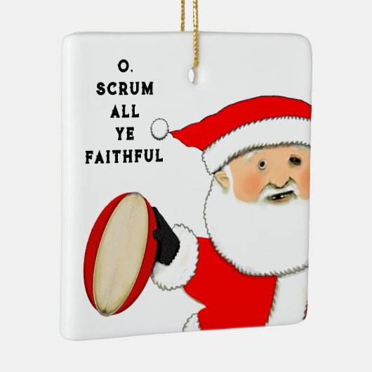 Rugby Kerstmis Keramisch Ornament (Rechts)