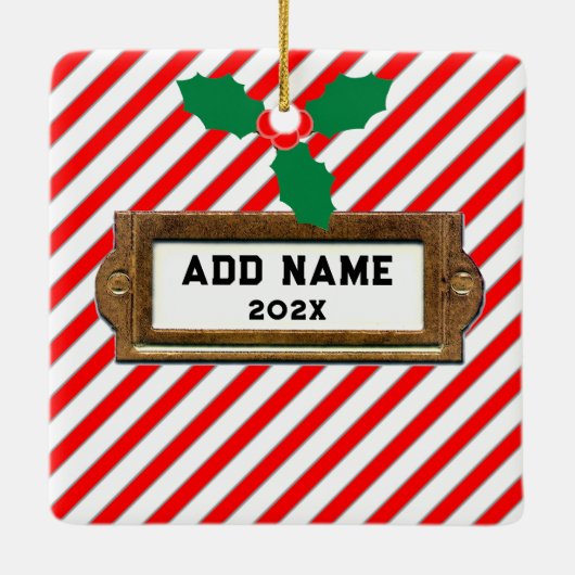 Rugby Kerstmis Keramisch Ornament (Achterkant)