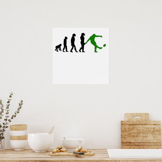 Rugby Kick Evolution (groen) Poster (Keuken)