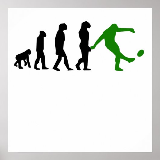 Rugby Kick Evolution (groen) Poster (Voorkant)